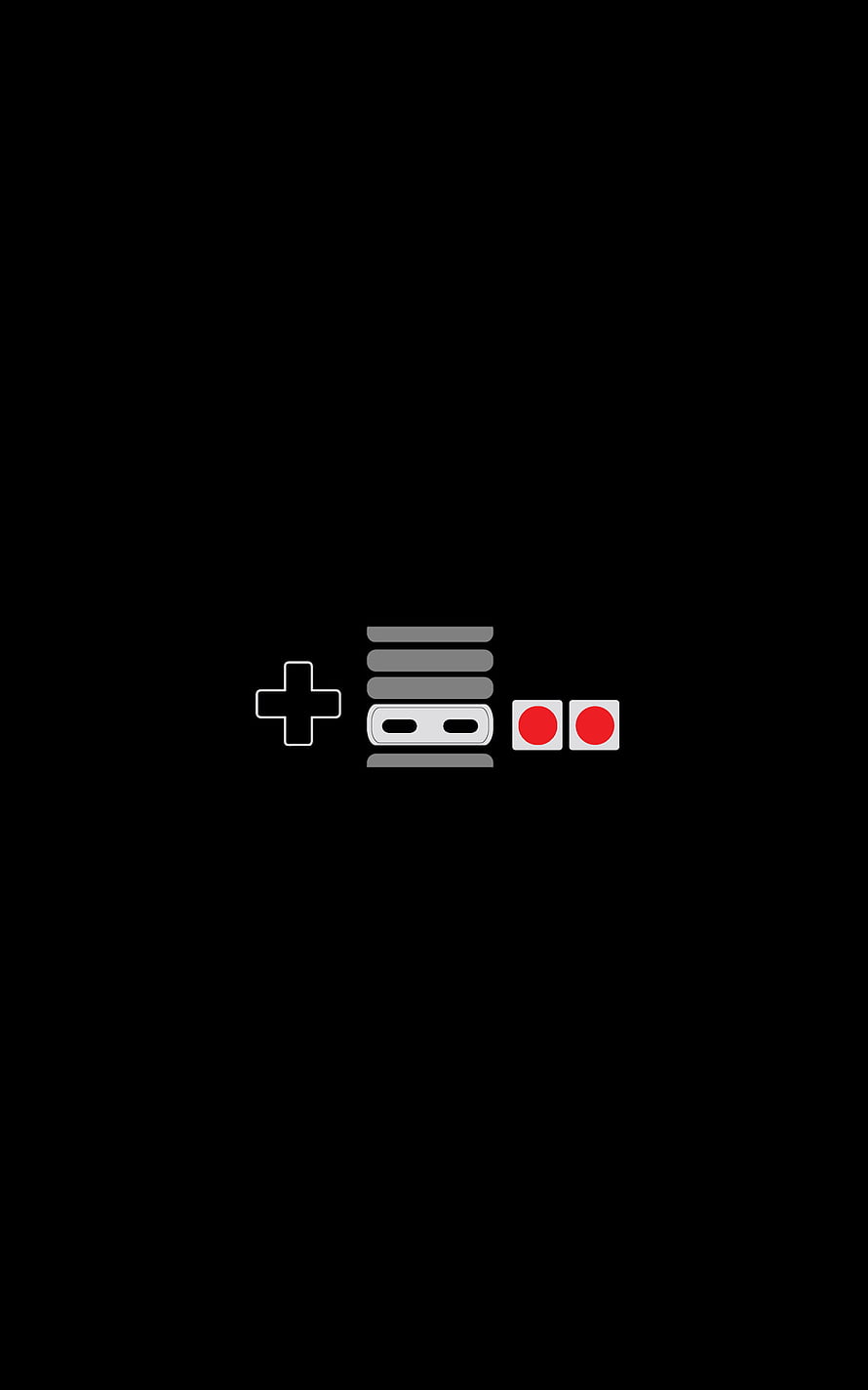 Nintendo Controller Icon Minimalist Black Background Retro Gaming Art HD phone wallpaper