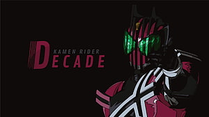 Kamen Rider Decade Anime Character Portrait with Green Visor and Dark Armor HD wallpaper