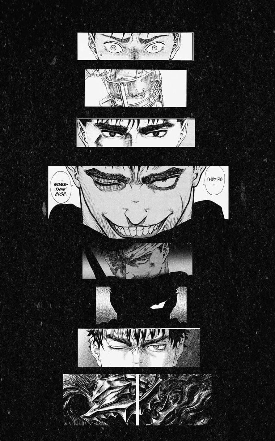 Guts from Berserk Manga Panel Collage Black and White Comic Art HD phone wallpaper