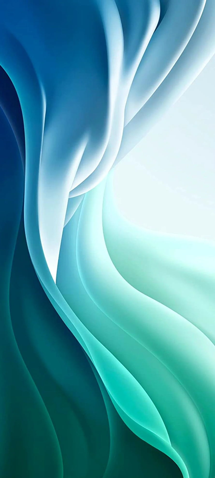 Elegant Blue and Teal Abstract Flowing Waves Digital Art Wallpaper HD phone wallpaper