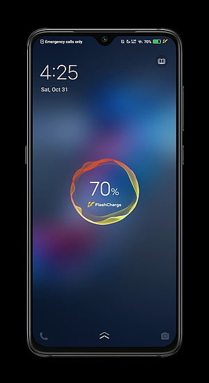Vivo Y20 Smartphone Displaying FlashCharge 70 Percent Battery Status HD phone wallpaper