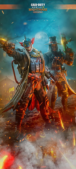 Call of Duty Mobile Nightmare Halloween Event Artwork Featuring Gunzo Devil Jester and Cowboy Operative HD phone wallpaper