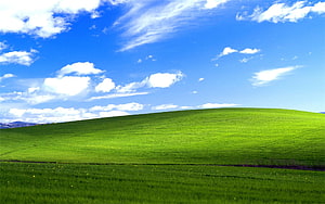 Windows XP Bliss Desktop Wallpaper with Rolling Green Hills and Blue Sky HD wallpaper