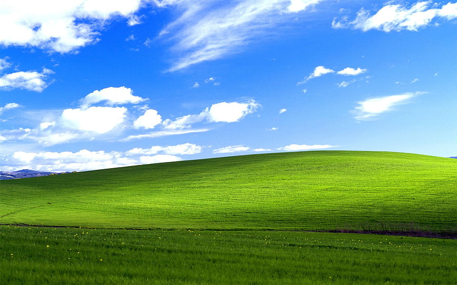 Windows XP Bliss Desktop Wallpaper with Rolling Green Hills and Blue Sky HD wallpaper