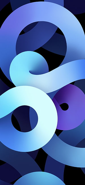 Apple iOS 14 Noodles Blue Light Abstract Wallpaper for iPad Air and iPhone HD phone wallpaper