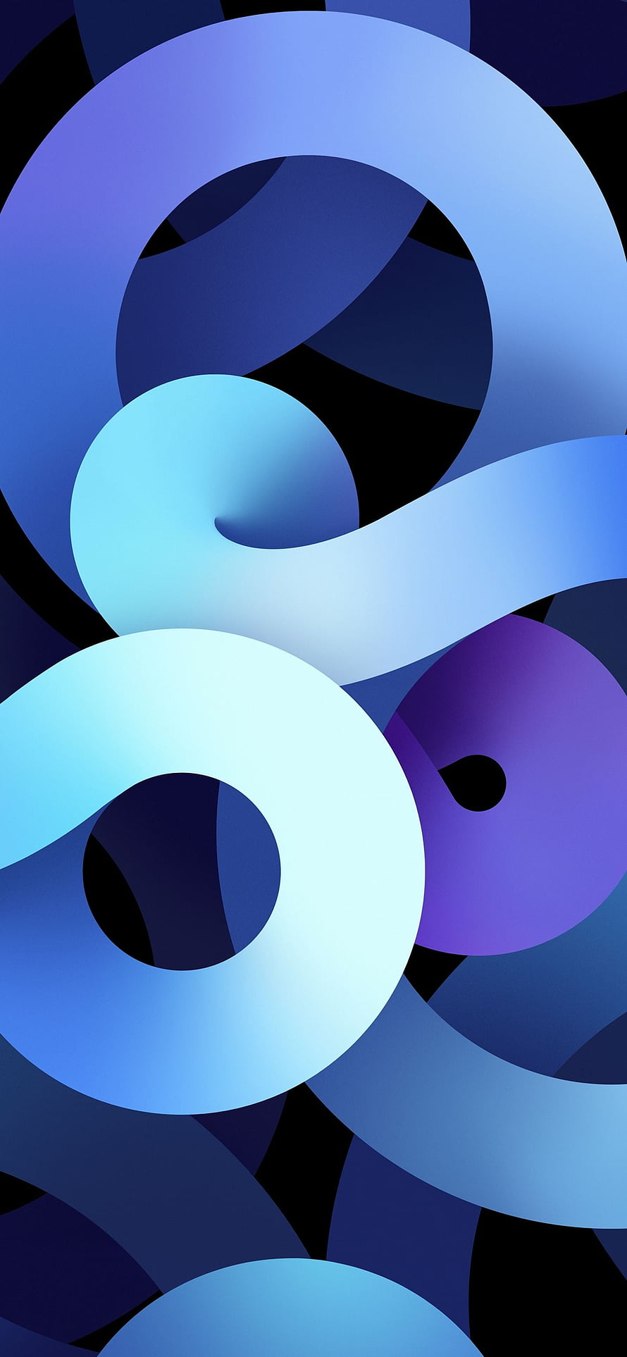 Apple iOS 14 Noodles Blue Light Abstract Wallpaper for iPad Air and iPhone HD phone wallpaper