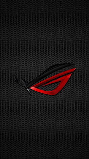Asus ROG Eye Logo on Dark Perforated Metal Background HD phone wallpaper