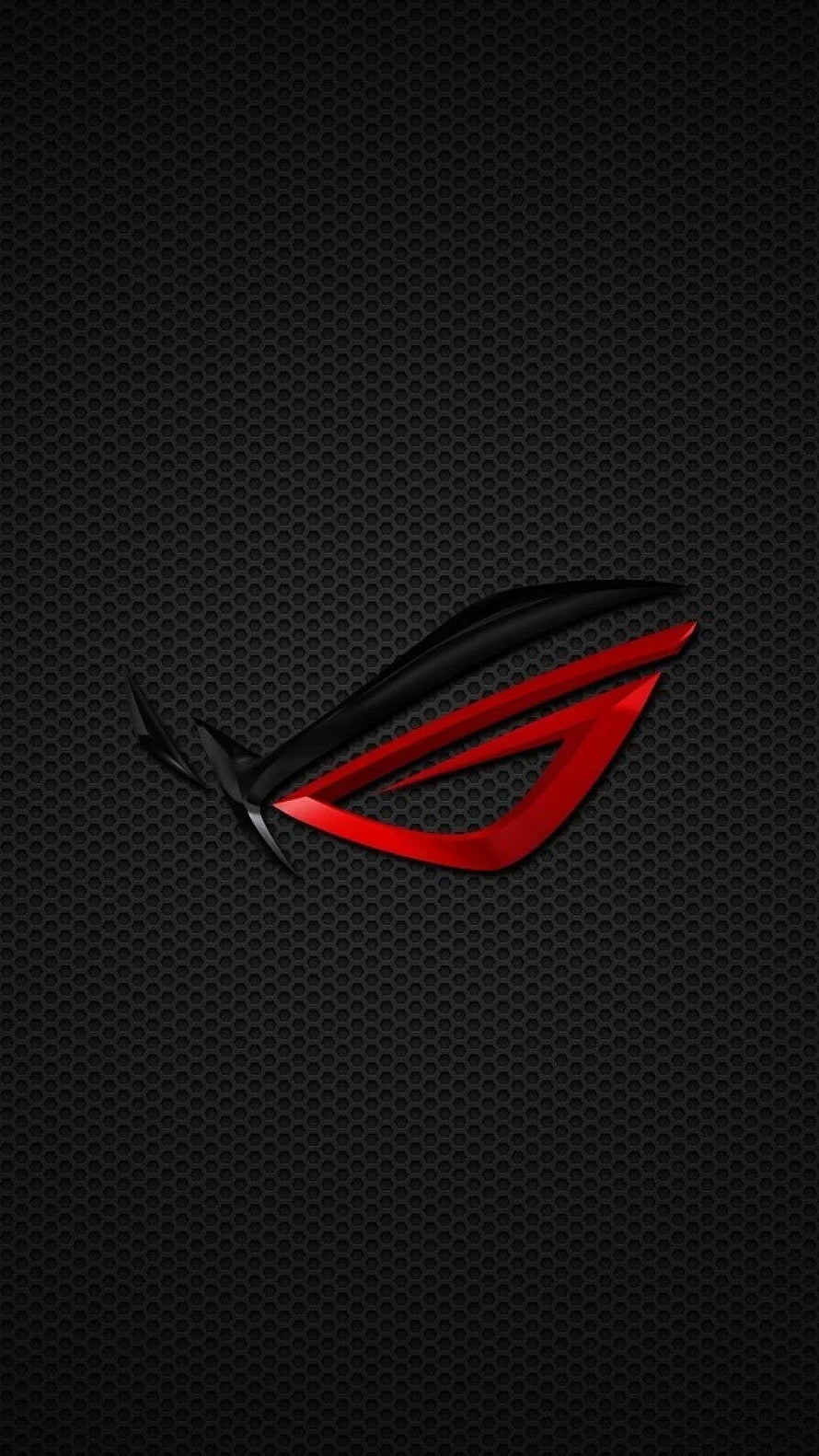 Asus ROG Eye Logo on Dark Perforated Metal Background HD phone wallpaper