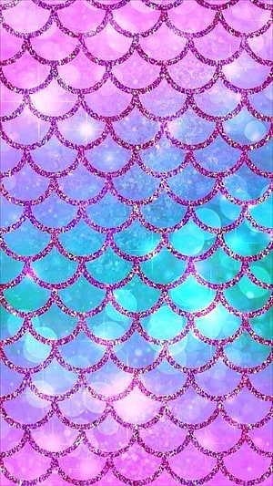 Sparkling Mermaid Scale Pattern with Glittery Purple and Blue Gradient Background HD phone wallpaper